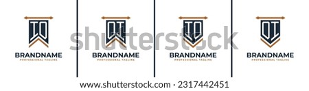 Letter IO and OI Pennant Flag Logo Set, Represent Victory. Suitable for any business with IO or OI initials.
