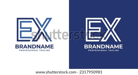 Letter EX Line Monogram Logo, suitable for any business with EX or XE initials.