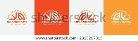 Letter BW and WB Sunrise  Logo Set, suitable for any business with BW or WB initials.