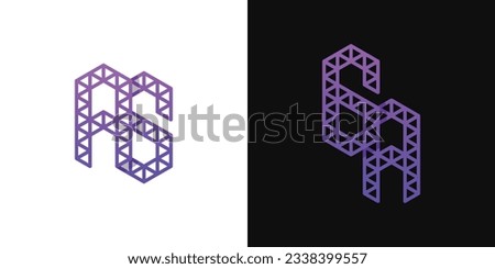 Letters AG and GA Polygon Logo Set, suitable for business related to polygon with AG and GA initials.