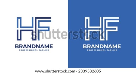 Letter HF Line Monogram Logo, suitable for business with HF or FH initials.