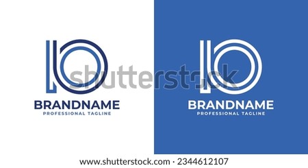 Letter IO Line Monogram Logo, suitable for business with IO or OI initials.