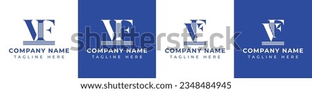 Letter FV and VF Pillar logo, suitable for business with VF or FV related to Pillar.
