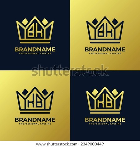 Letter BK and KB Home King Logo Set, suitable for business with BK or KB initials.