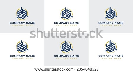 Letter SBY, SYB, BSY, BYS, YSB, YBS Hexagonal Technology Logo Set. Suitable for any business.