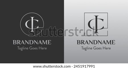 Letters CI In Circle and Square Logo Set, for business with CI or IC initials