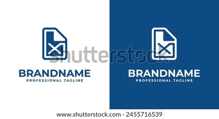 Letter X Document Logo, suitable for business related to document or paper with X initial