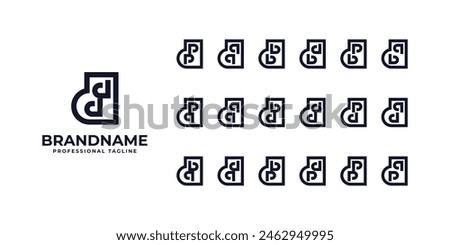 Letters ddd, dpp, dqq, dbb, ddb, dpb, dqb, dpq, dqq, dbd, ddd, dpd, dqd, dbq, ddq, dbp, ddp, dpp, dqp Logo Set