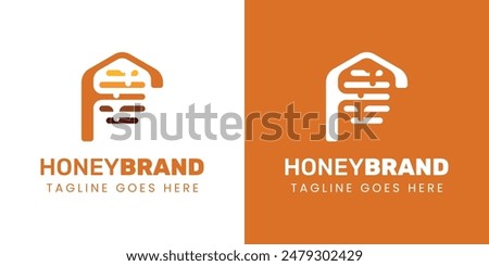 Letter F Honey Logo, Perfect for Beekeeping and Honey Producers