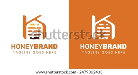 Letter K Honey Logo, Perfect for Beekeeping and Honey Producers