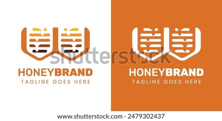 Letter W Honey Logo, Perfect for Beekeeping and Honey Producers