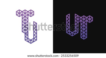 Letters UT and TU Polygon Logo, suitable for business related to polygon with TU or UT initials