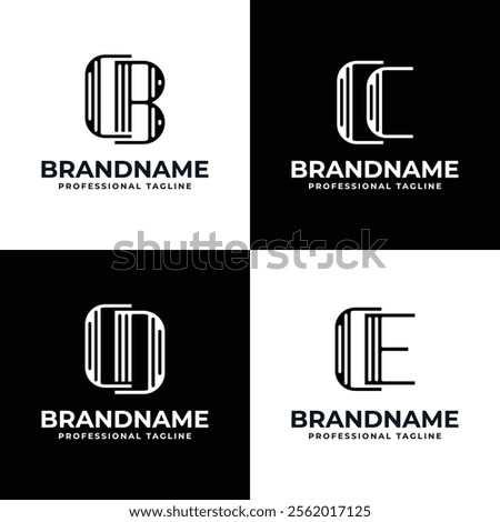 Letters CB CC CD CE Stripe Logo