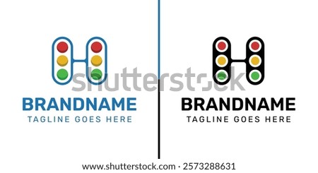 Letter H Traffic Light Logo Set, for  in technology, navigation, transportation, or communication companies