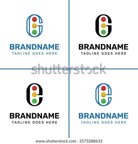 Letter G and E Traffic Light Logo Set, for  in technology, navigation, transportation, or communication companies