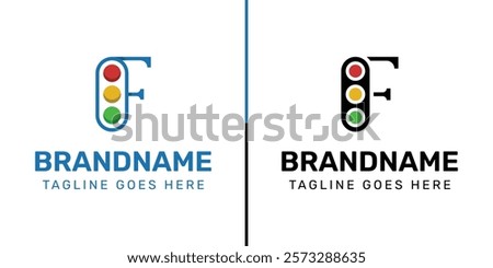 Letter F Traffic Light Logo Set, for  in technology, navigation, transportation, or communication companies