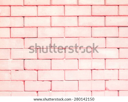 Red rectangle brick wall, colorful and pastel background. Look like candy