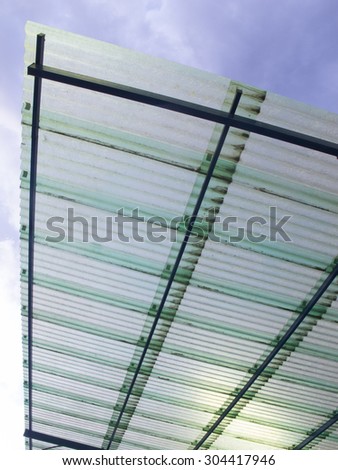 Transparent roof tiles at car parking