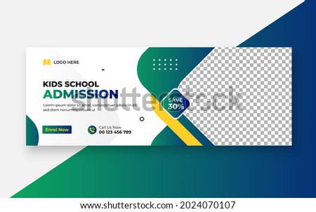 School Admission Facebook Cover and Web Banner Template, Back to School Social Media Cover Template Stock foto © 