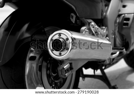 Senta, Serbia - May 17th, 2015: Photo shoot of Yamaha GTS 1000 bike from 1995, closeup shoot of a rear wheel and body.52 kW engine,built with Omega chassis concept. It has fork-less front suspension.