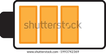 Three quarter orange battery icon