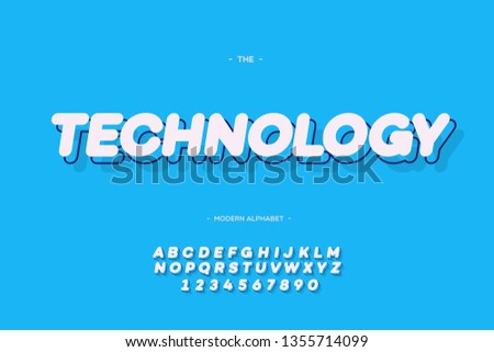 Vector technology font 3d bold slanted style modern typography for decoration, logotype, poster, t shirt, book, card, sale banner, printing, industrial. Cool typeface. Trendy alphabet. 10 eps