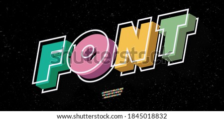 Vector font slanted 3d bold style modern typography for infographics, motion graphics, video, promotion, decoration, logotype, party poster, t shirt, book, animation, banner, game, printing. 10 eps