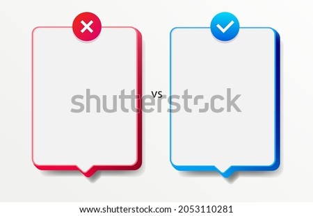 Facts vs myths card realistic style isolated on white background. Fact-checking or easy compare evidence. Concept illustration Vector 10 eps