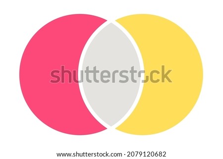 Venn diagram chart vector template two circle color style for presentation, start up project, business strategy, theory basic operation, infographic, logic analysis. 10 eps ストックフォト © 
