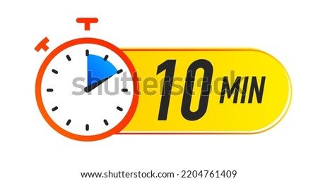Timer icon 10 minutes vector colorful style.