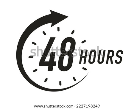 48 hours timer vector symbol black color
