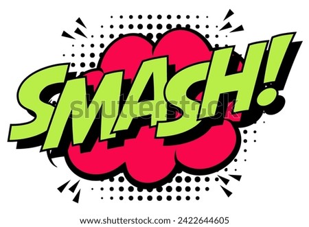 Smash Comic Text on Red Dotted Background