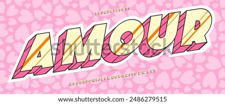 Lover font 3d cute color for Istock