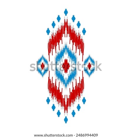 Ikat ethnic pattern art. American, Mexican style. Background Aztec tribal ornament. Design for fabric, clothing, textile, logo, symbol.