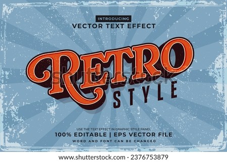 Editable text effect Retro 3d  style premium vector