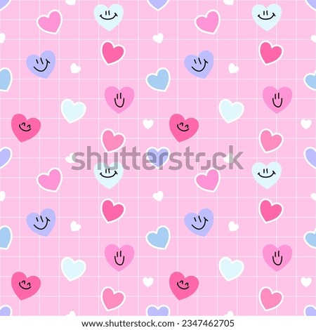 Seamless pattern with hand drawn hearts. Background for textile, wrapping paper, fashions, illustrations.