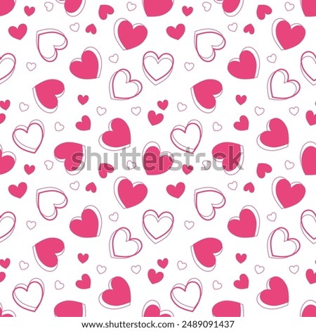 Seamless pattern with hand drawn heart. Background for textile, wrapping paper, fashion, illustration.