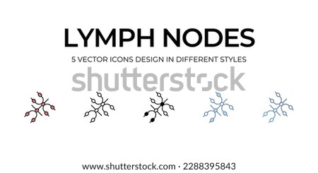 Lymph Nodes Icon Design in Five style with Editable Stroke. Line, Solid, Flat Line, Duo Tone Color, and Color Gradient Line. Suitable for Web Page, Mobile App, UI, UX and GUI design.