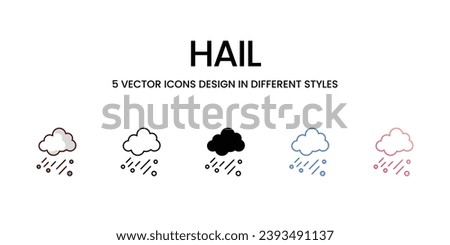 Hail Icon Design in Five style with Editable Stroke. Line, Solid, Flat Line, Duo Tone Color, and Color Gradient Line. Suitable for Web Page, Mobile App, UI, UX and GUI design.