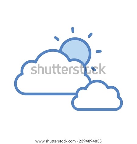 Partly Sunny icon isolate white background vector stock illustration