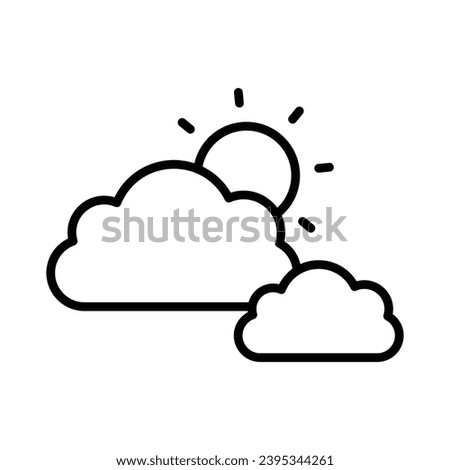 Partly Sunny icon isolate white background vector stock illustration