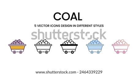 Coal Icons different style vector stock illustration