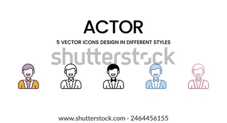 Actor icons different style vector stock illustration