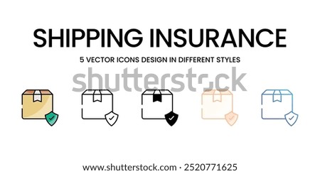 Shipping Insurance vector icons set ready to use for web and mobile app