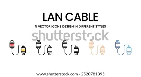 LAN Cable icons set ready to use vector icon stock illustration