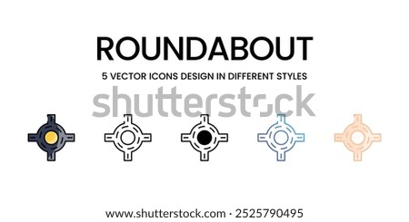 Roundabout vector icons set stock illustration