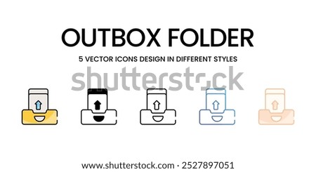 Outbox Folder vector icons set stock illustration