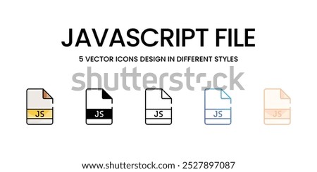 Javascript File vector icons set stock illustration