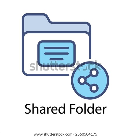 Shared Folder Vector icon stock illustration