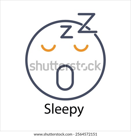 Sleepy Icons thin line and glyph vector icon stock illustration